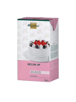 Master Martini Decor Up karton 1L, produk krim tanpa gula untuk isian dan hiasan kek